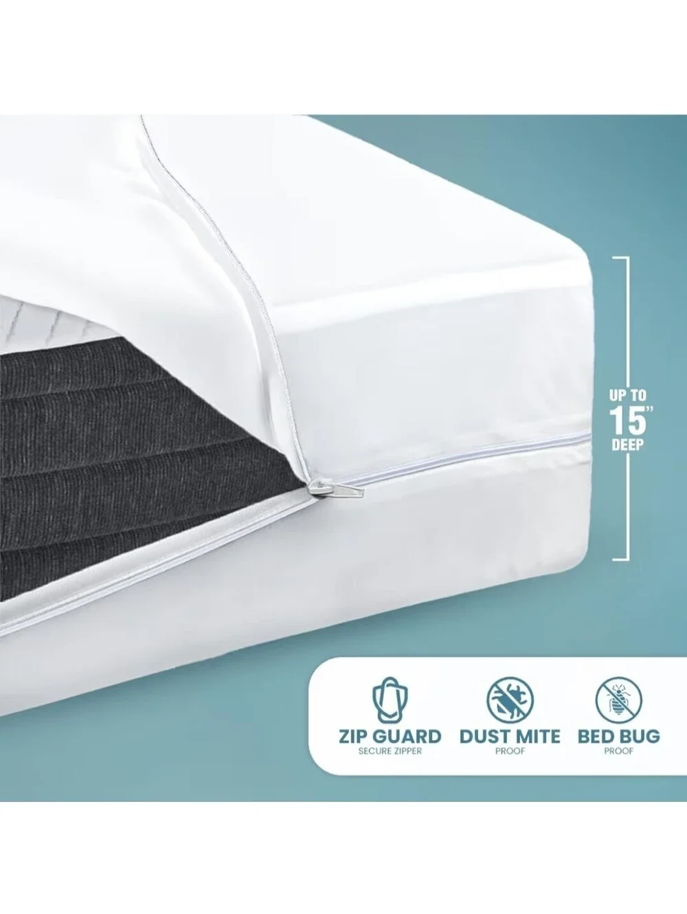 Mattress Protector Zippered KING size Waterproof